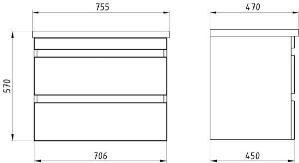 Тумба под раковину ASB-mebel  Лира 75 10674